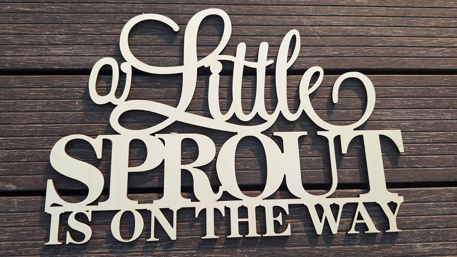 C429 A Little Sprout is On The Way Wood Sign for Backdrop, Baby Shower Gender Reveal Decorations, Wood Garden Theme Wall Decor, Baby Shower Wall Backdrop for Boy Girl 1st 2nd 3rd Birthday