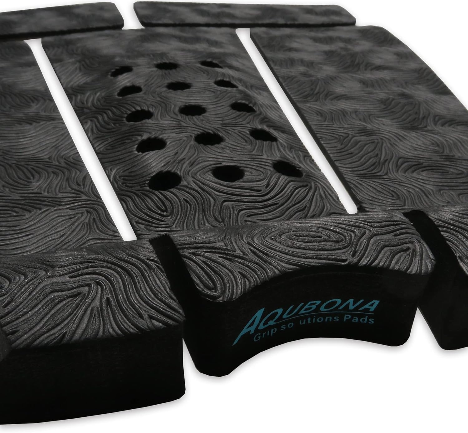 5 Piece EVA Surfboard Deck Traction Pads for Stomp Skimboards, Surf Boards, Funboard, Fish Board/Aqua Blue Gray Black