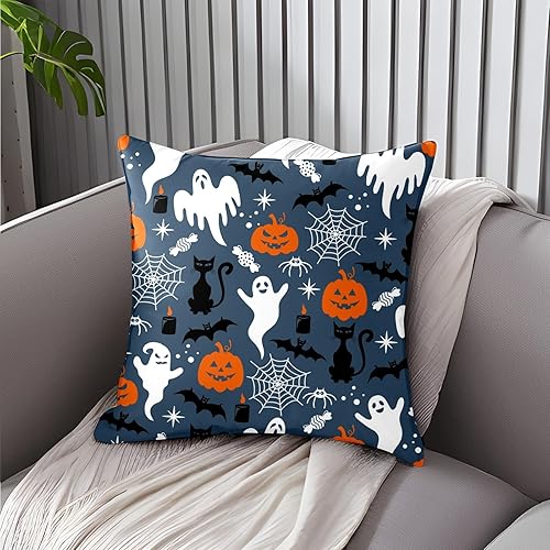 Miniatura 2 de HELVOON Juego de 2 fundas de almohada de Halloween de 18 x 18 pulgadas, fundas decorativas de Halloween para sofá, cama, sofá, sala de estar, fundas
