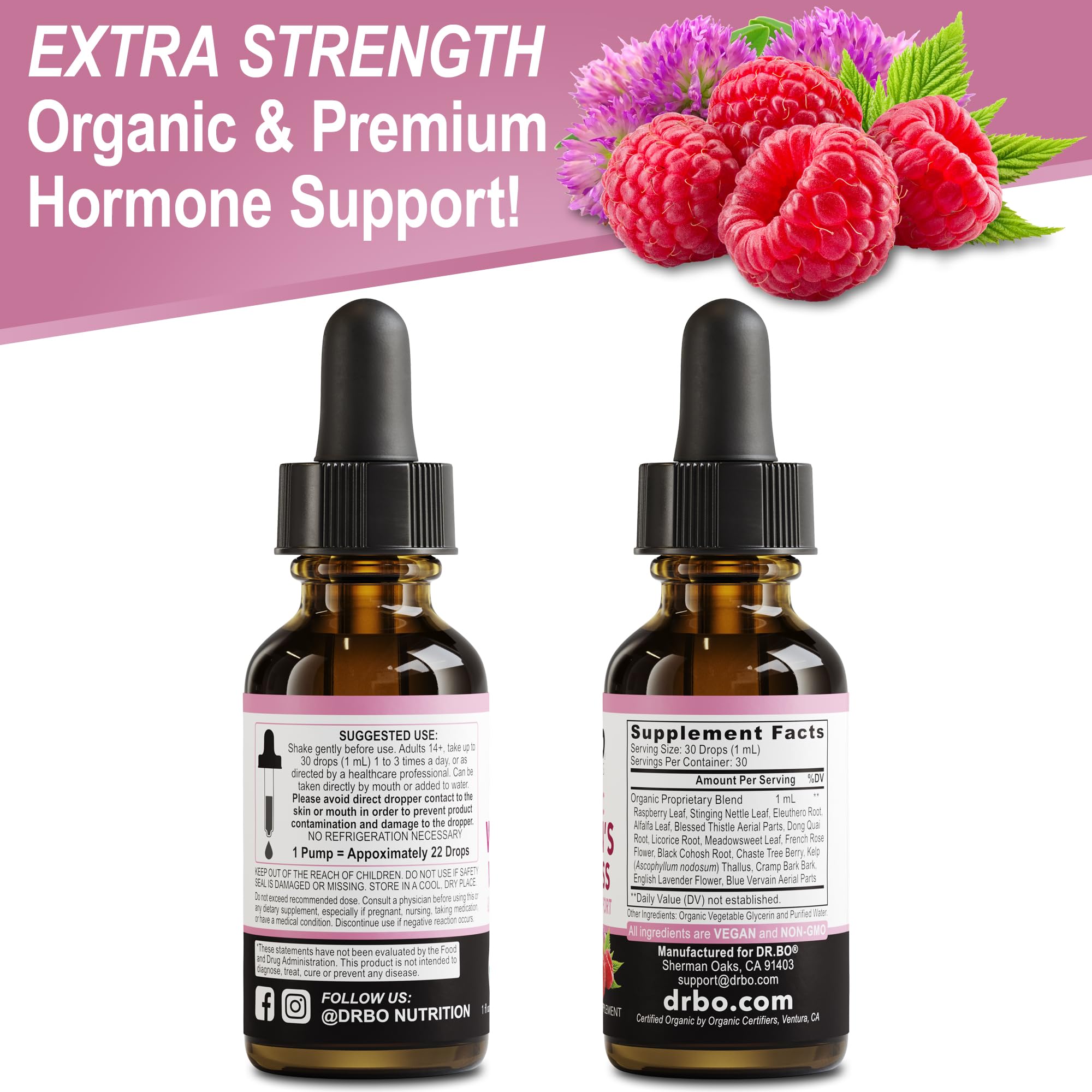 Hormone Balance for Women & PMS Relief - Women's Wellness Organic Hormonal Balance Supplements Liquid Drops & Menstrual Cramp Period Support - Raspberry Leaf, Chasteberry, Black Cohosh Supplement 1 Oz — Amazon image 9