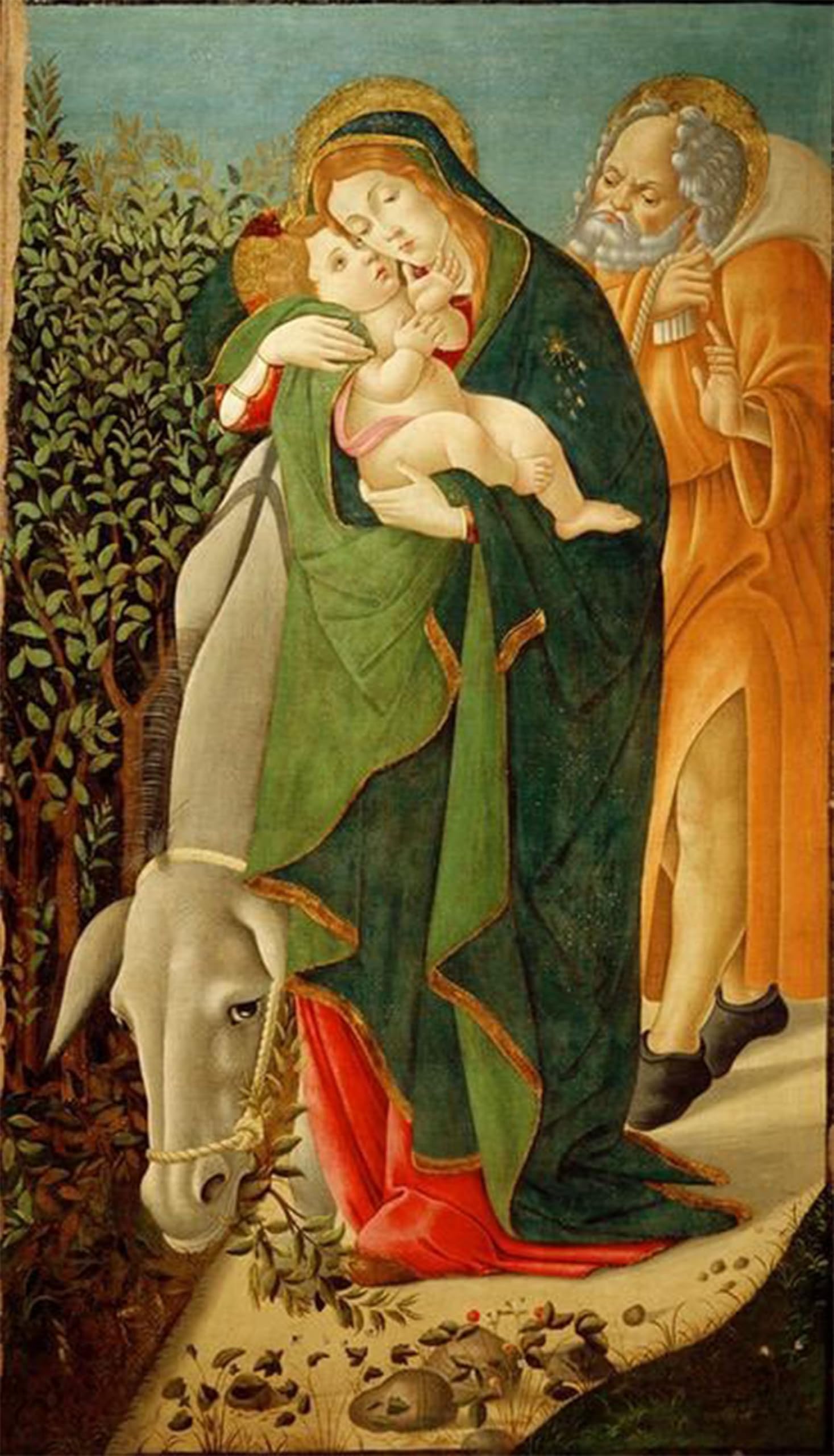 Artxlxxbn No Frame Famous Print Painting Colorful Art Print Escape To Egypt By Sandro Botticelli Canvas Art Decorations For Home Decor 60X90cm