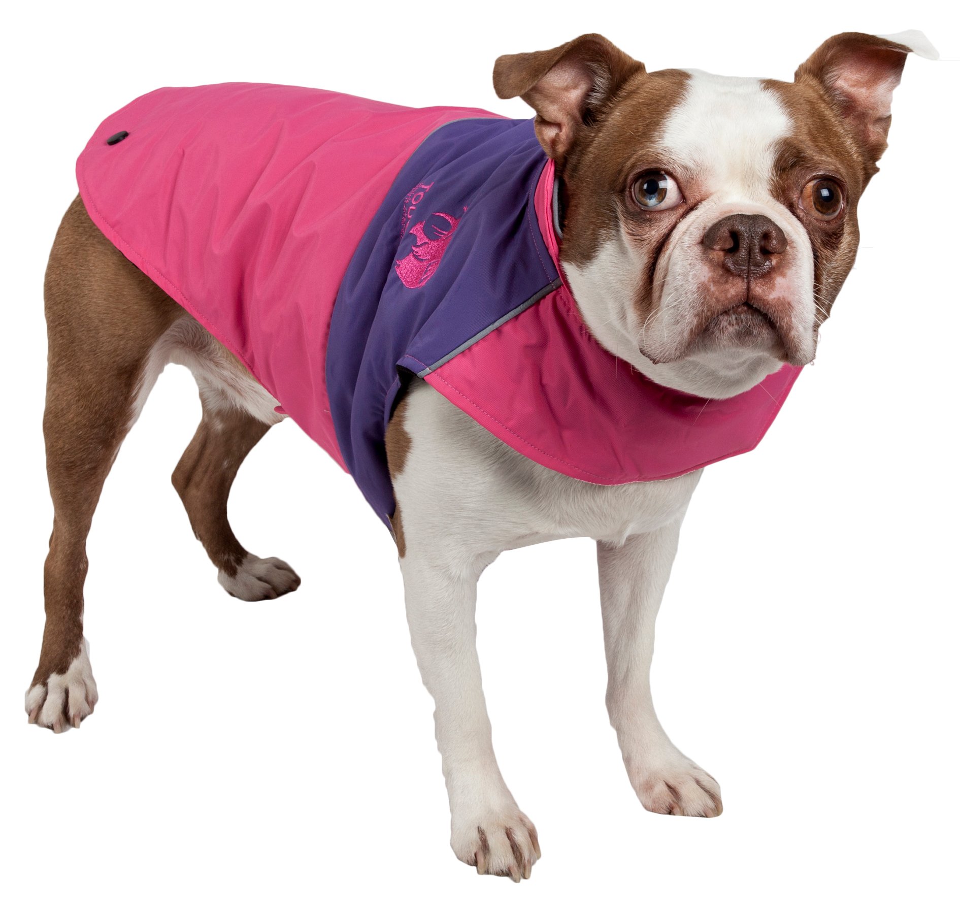 touchdogLightening-Shield' Waterproof 2-in-1 with Removable Polar Fleece Lining Pet Dog Coat Jacket w/ Blackshark Technology, Medium, Pink, Purple