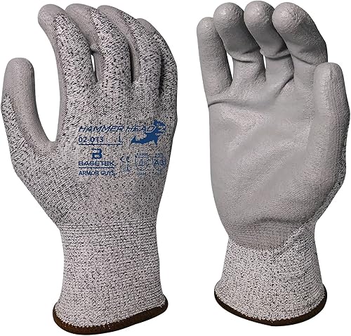 Miniatura 2 de Armor Guys Basetek - Guantes protectores de trabajo, guantes de palma de poliuretano para agarre de aceite seco y ligero, guantes resistentes a