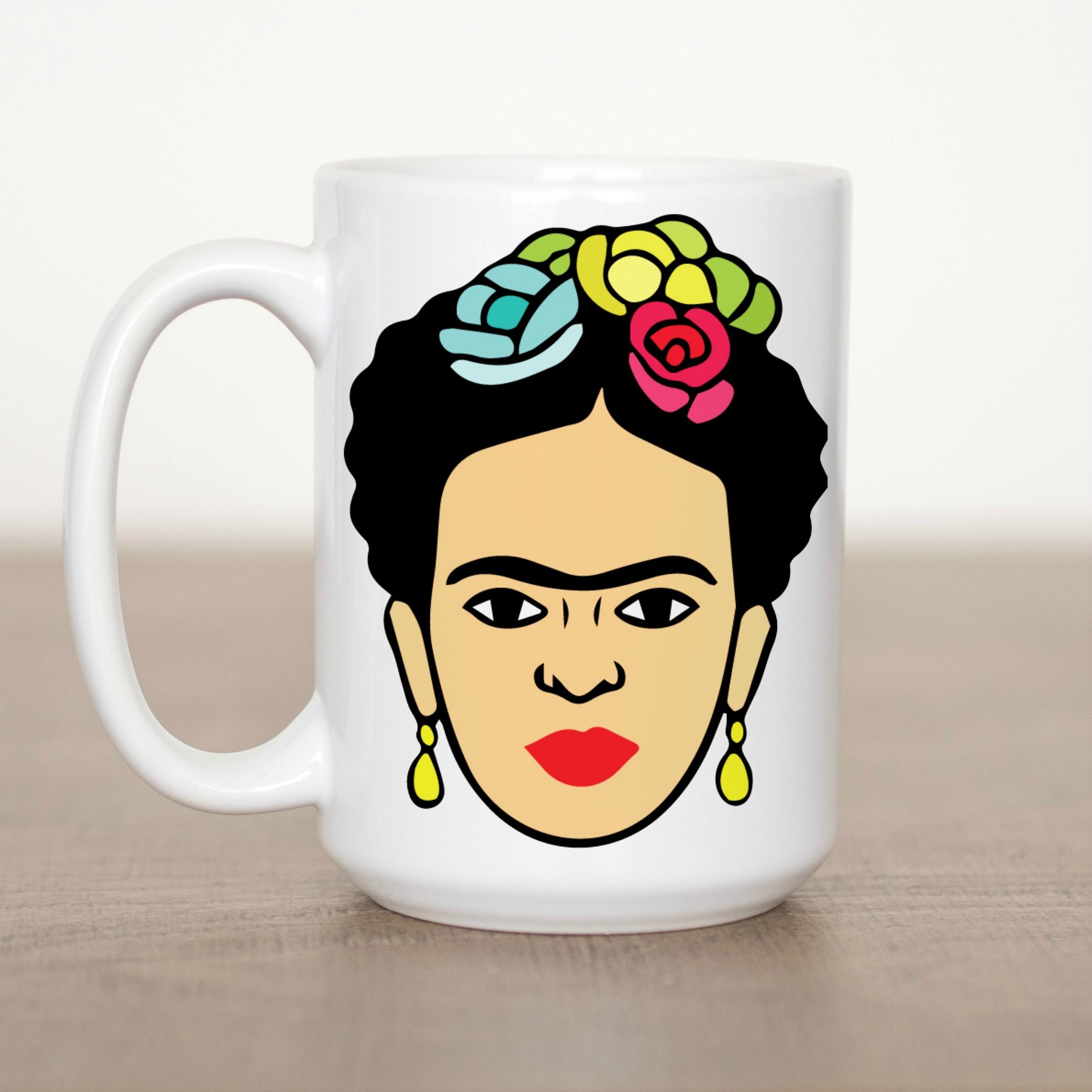 Frida Inspired Face 15 oz Dishwasher & Microwave Safe Mug