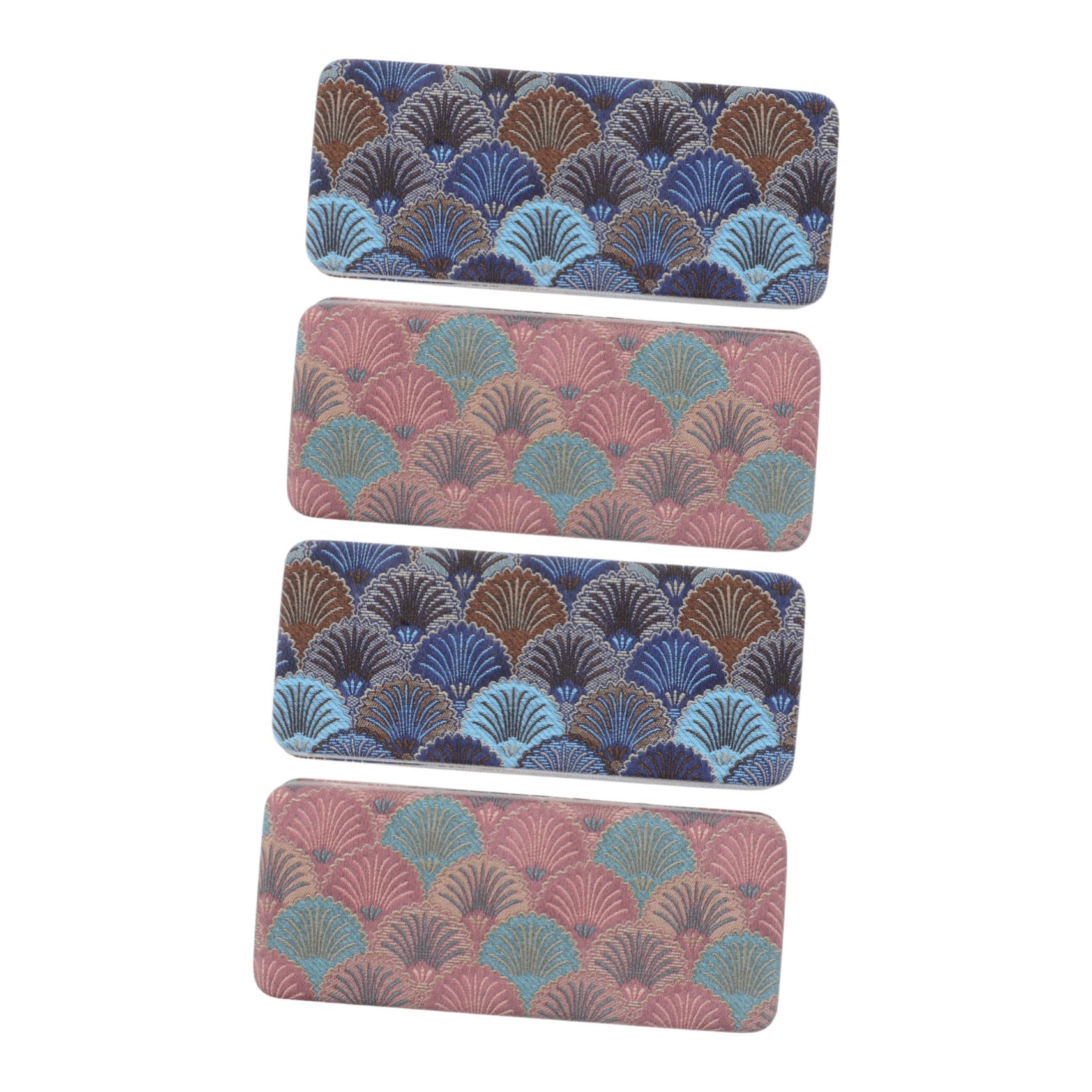 Hohopeti 4pezzi Scatola Rigida per Occhiali da Sole Custodia Organizer Portatile per Occhiali Scatola in Metallo Design Quadri per Viaggi e Uso Quotidiano per Donne e Uomini