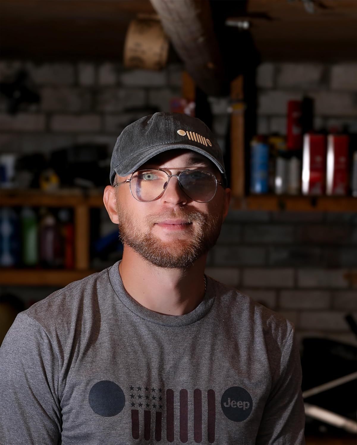 Jeep Grille Logo Garment Washed Hat Black - Image 6