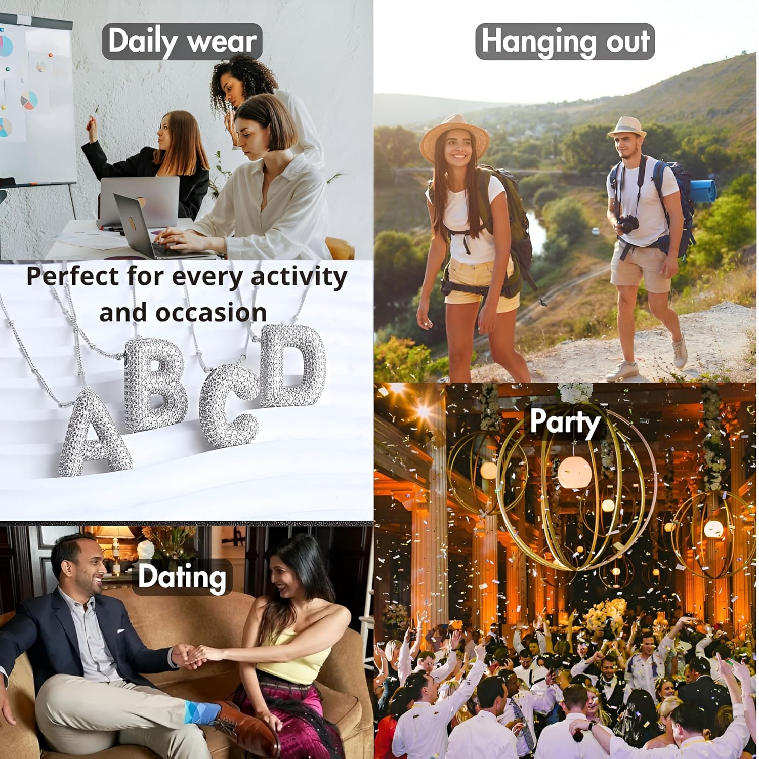 Customized 925 Sterling Silver Bubble Letter Necklace For Women And Men, 14K Yellow Gold Balloon 26 Letter Necklaces Smooth, Initial Necklace, Personalised Bubble Necklace Letter