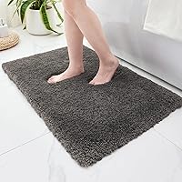 Vista 202 de Alfombra de inodoro blanca 22x24, antideslizante, esponjosa, alfombra de piso para baño en forma de U, lavable, alfombra de contorno para inodoro