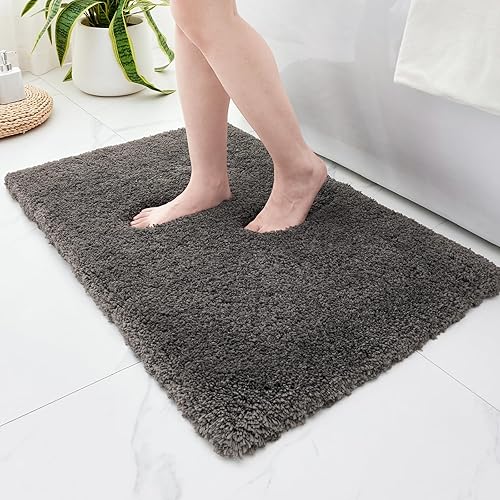Miniatura 202 de Alfombra de inodoro blanca 22x24, antideslizante, esponjosa, alfombra de piso para baño en forma de U, lavable, alfombra de contorno para inodoro