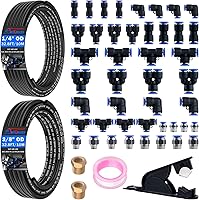 Vista 1 de Kit de Tubo de Línea de Aire, Accesorios de Conexión Rápida de Línea de Aire de 1/4" 3/8" con Tubo de Manguera de Aire de Nylon DOT de 6,35 mm x 10