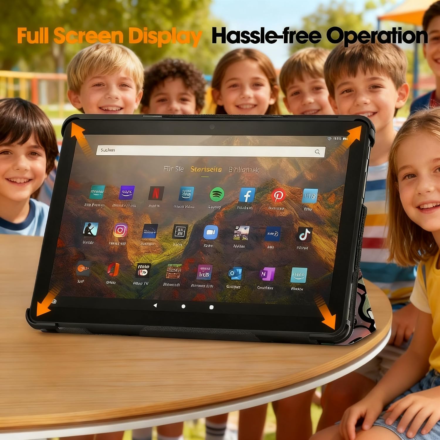 Smart Trifold Stand Case for TabletHDFlre HD 8 & 8 Plus Tablet 2024/2022/2020 (14/12/10th Gen) with Soft TPU Back and Auto Wake/Sleep Also for 10in Sony Nokia Samsung-Colorful image 5
