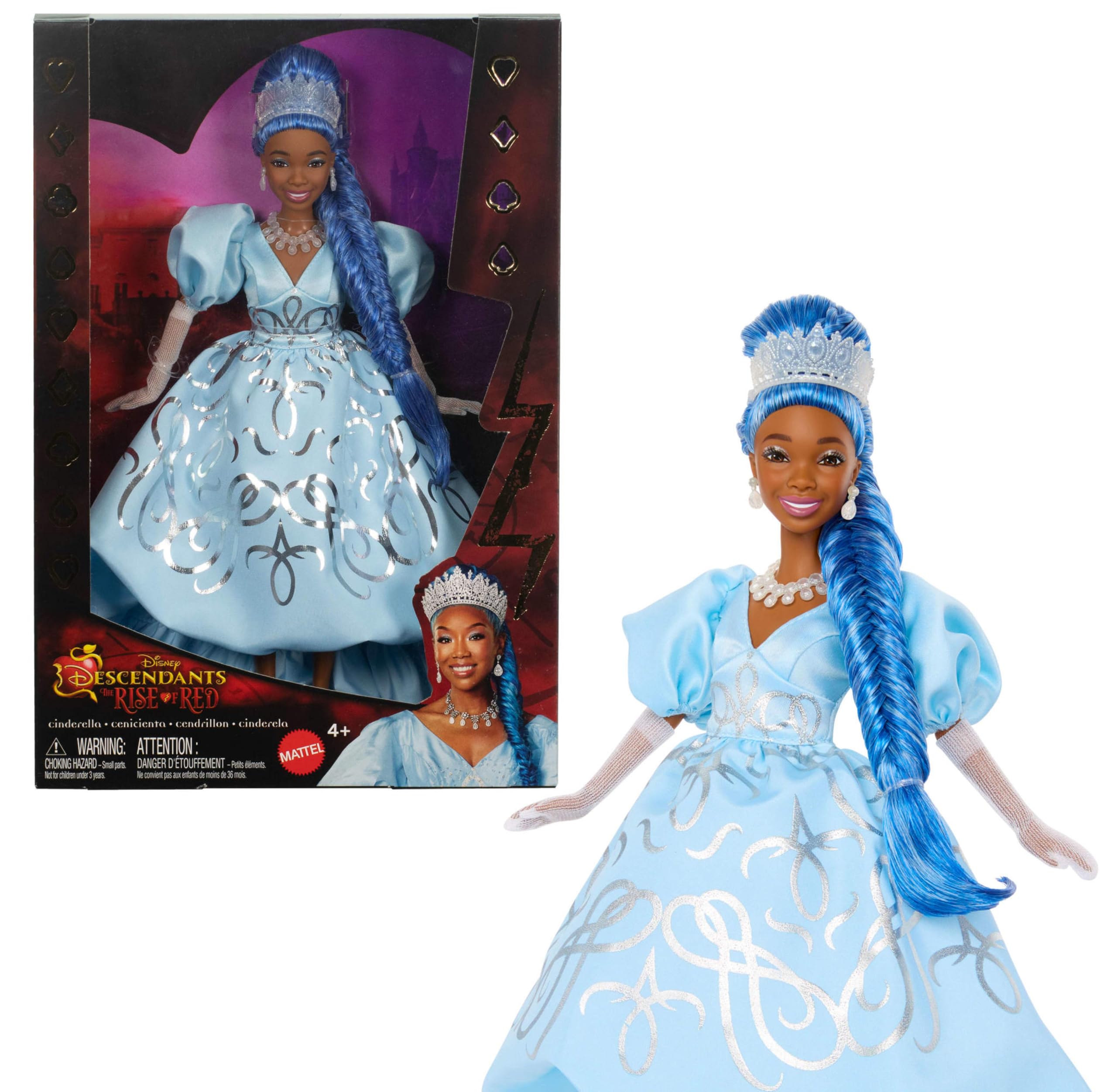 Mattel Disney Descendants: The Rise of Red Cinderella Fashion Doll with Movie-Inspired Royal Gown & Accessories, HWV08