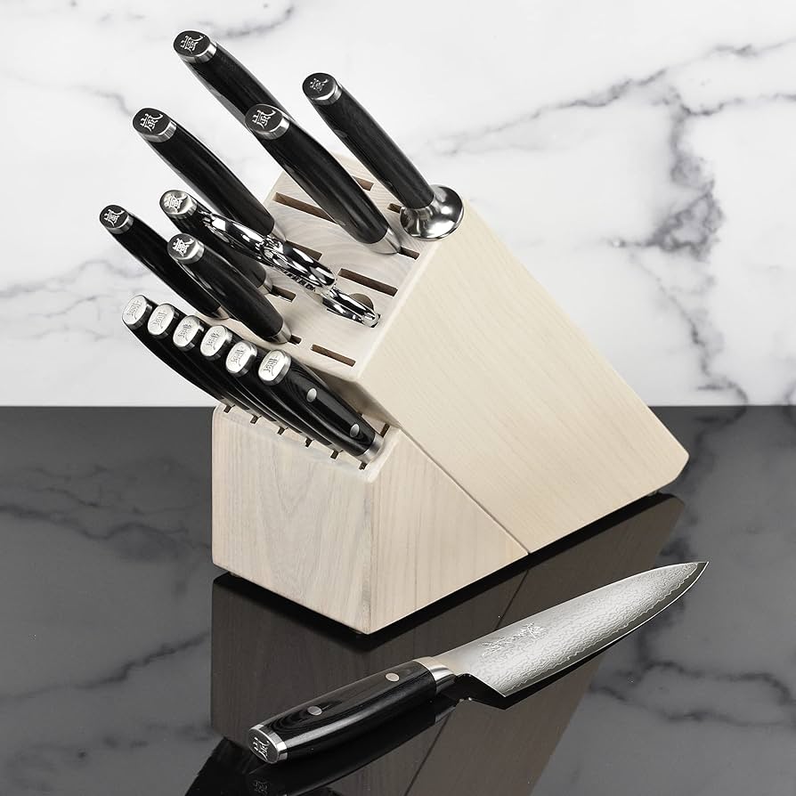 ヤクセル　嵐　6Pセット(knife＆block) Amazon.com: Yaxell Ran Plus 16 Piece Knife Set - Made in