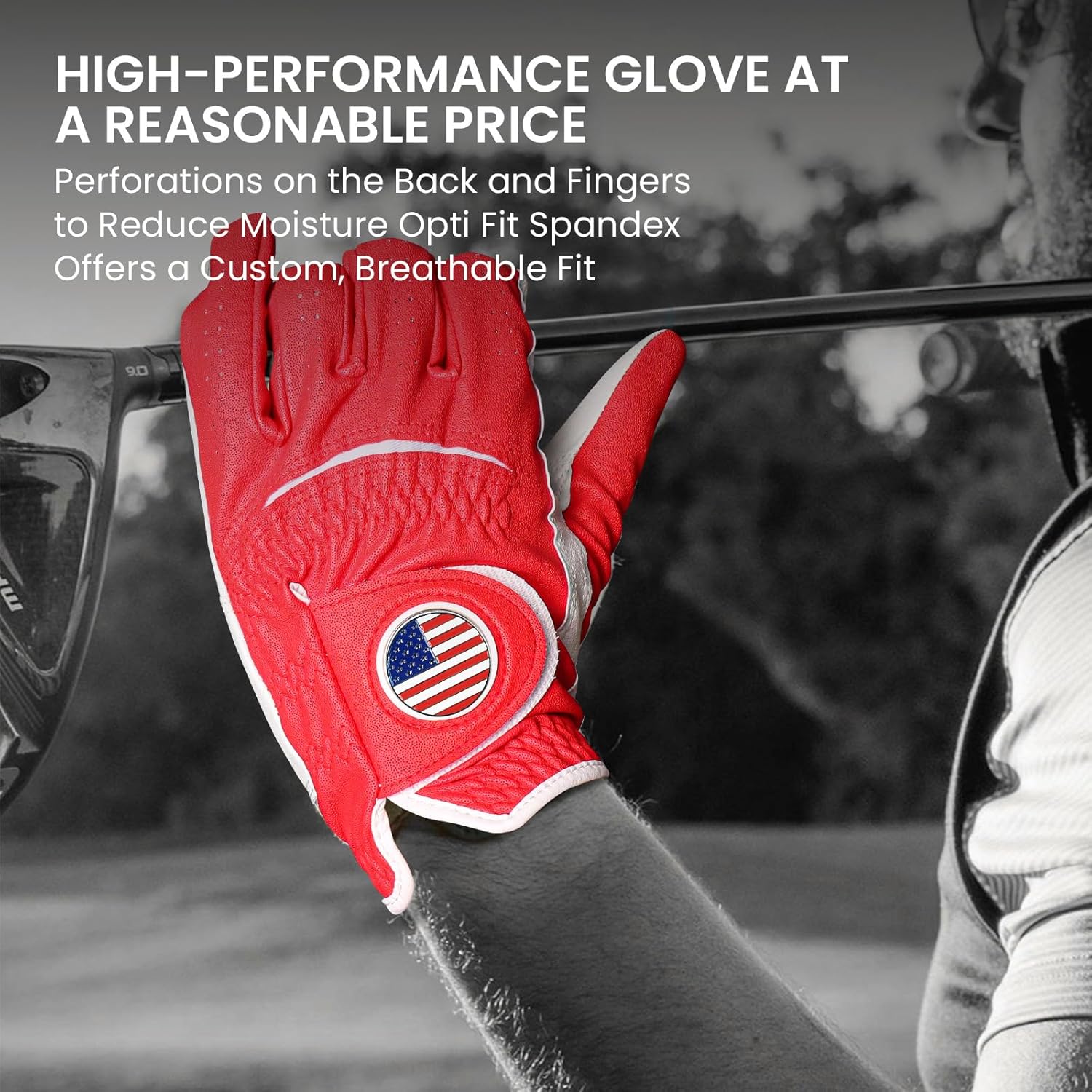 FINGER TEN Golf Gloves Men Colorful 2 Pack for Left Right Handed Golfer, Comfortable Gloves with Ball Marker for Serious Performance, Fit Size Small Medium ML Large XL - Image 4