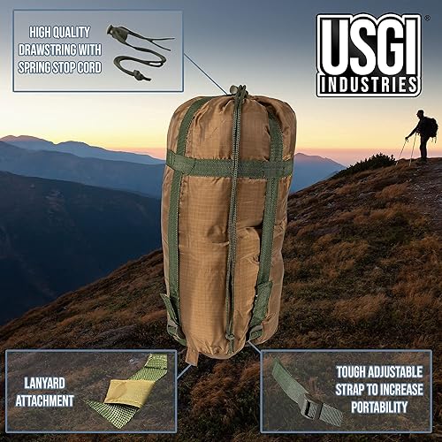 Miniatura 4 de USGI Industries - Manta militar Woobie, con aislamiento térmico, forro de poncho, grande, portátil, resistente al agua, para senderismo, al aire