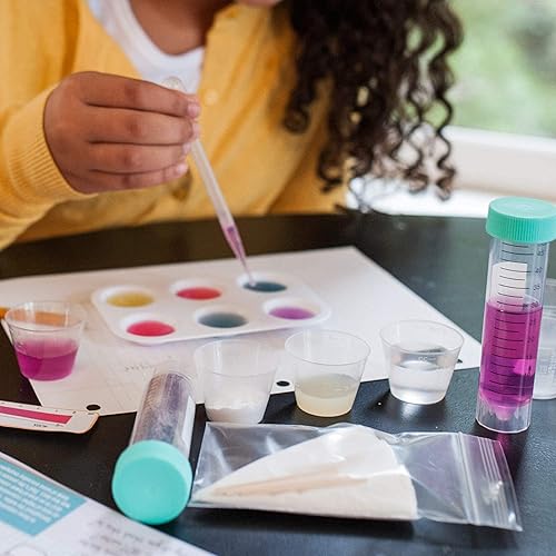 Miniatura 5 de Kit de ciencia de pH para niños, paquete de amigos de ácidos y bases con 2 cuadernos de laboratorio y gafas de seguridad, kit de ácido y base,