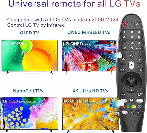 Miniatura 3 de Mando a distancia universal LG para todos los modelos reemplazado todos los LG Magic Remote Compatible con todos los televisores LG (sin comando de