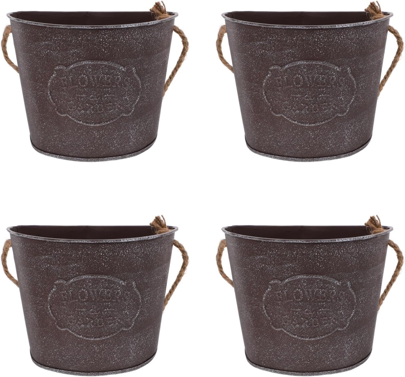 GANAZONO Wall Hanging Flowerpot 4-Pack 6.69X5.51X12.59In Iron Art Planters with Lanyard Wall-Mounted Plant Holders for Indoor Outdoor Succulents and Mini Plants