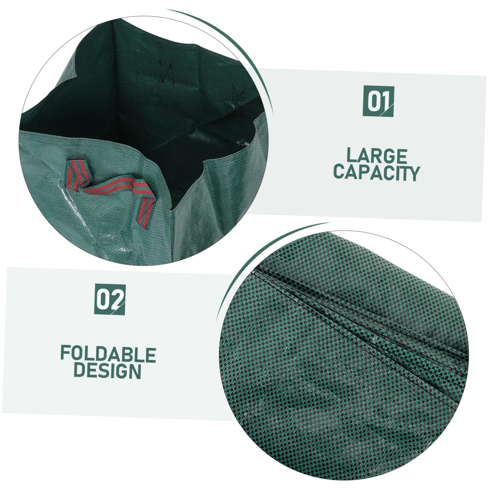Didiseaon 2 Stück Gartensack Groß Quadratisch aus Robustem Material Grün Tragbarer Gartenabfallbehälter für Laub Grünschnitt und Gartenmüll Faltbarer Mehrzwecksack für Garten Camping