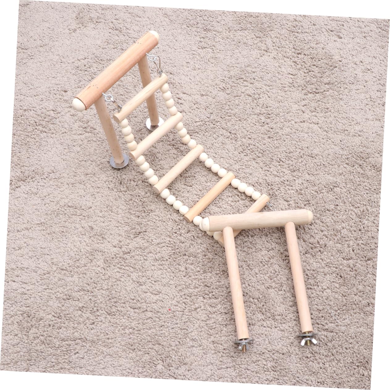 GALPADA Wooden Parrot Swing for Birds Climbing Ladder Standing Rack Safe Cage Accessories for Cockatiels Parakeets and Parrots Promotes Fun Exercise