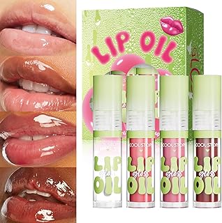 Juego de 4 aceites de brillo labial hidratant...