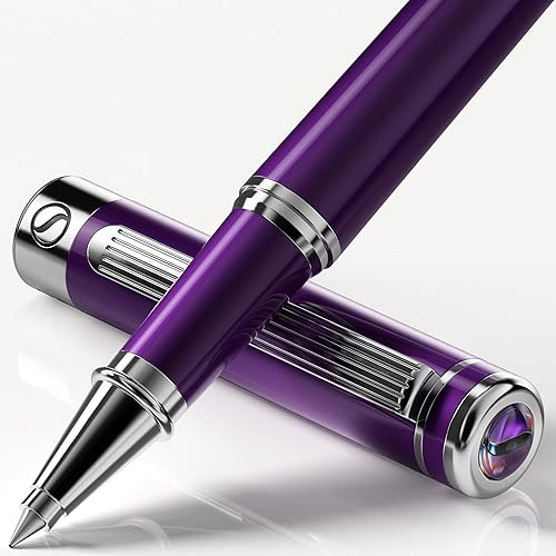 Miniatura 19 de Scriveiner Deep Crimson Red Rollerball – Impresionante bolígrafo de rodillo de lujo de laca roja carmesí profundo con acabado cromado, repuestos