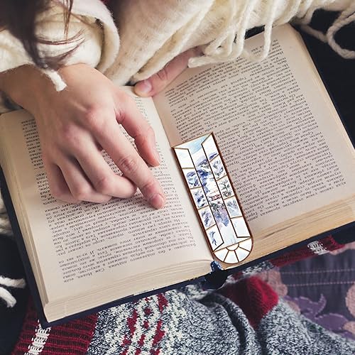 Miniatura 4 de Qeeenar 48 marcadores rústicos de invierno para mujeres, marcadores de libros de nieve de invierno para mujeres, marcadores de Navidad, árbol de