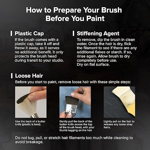 Miniatura 6 de Silver Brush Limited 6401-6 Pincel plano de perlas negras para acrílico, pinturas de cuerpo pesado, gesso y suelo, barniz y capa superior, tamaño 6,