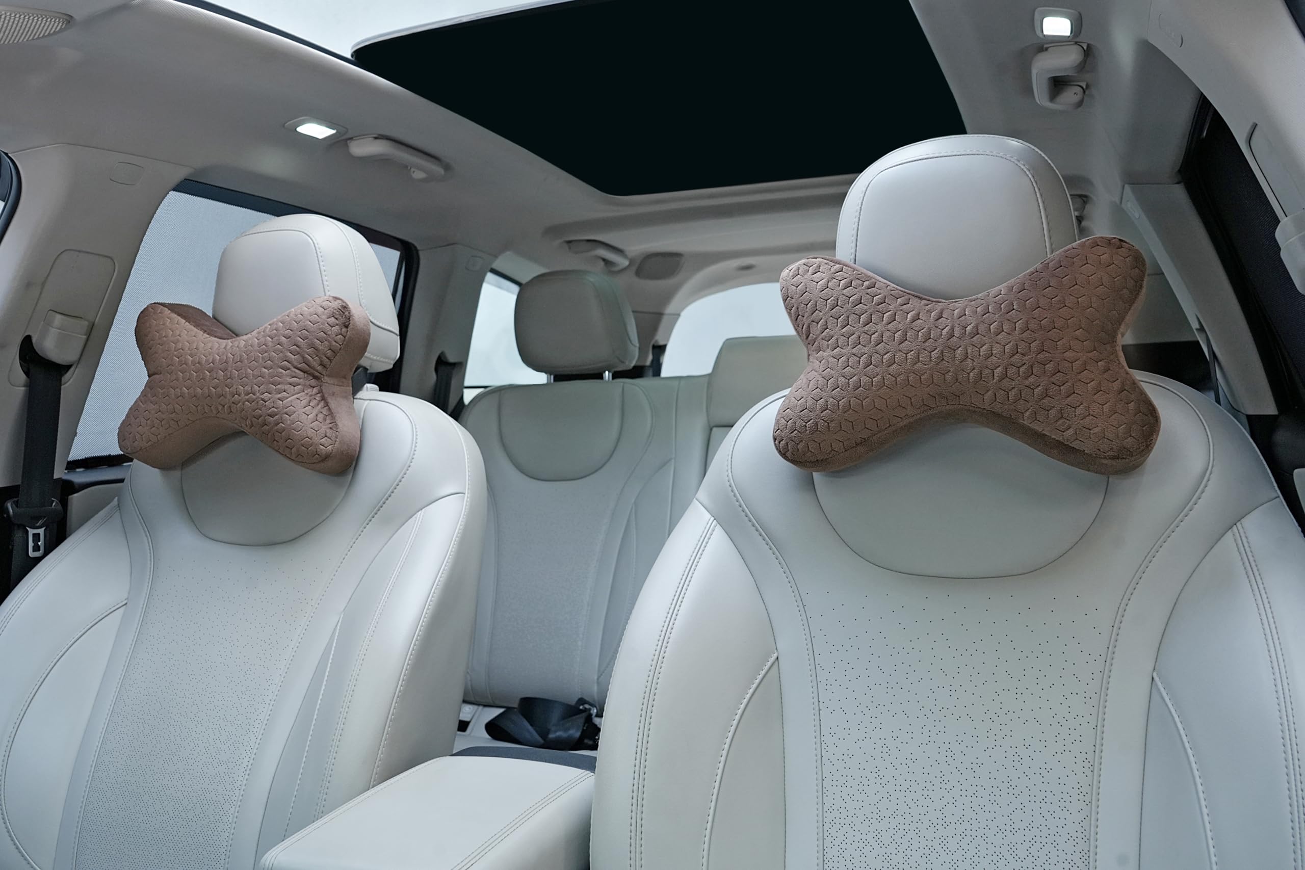 AutoFurnish Plush Car Neck Rest Pillow | Ultrasoft Memory Foam Pillow for Comfortable Car Rides | Superior Neck Support Cushion | Relieves Neck Pain & Improves Posture | Washable Velvet Cover | 3