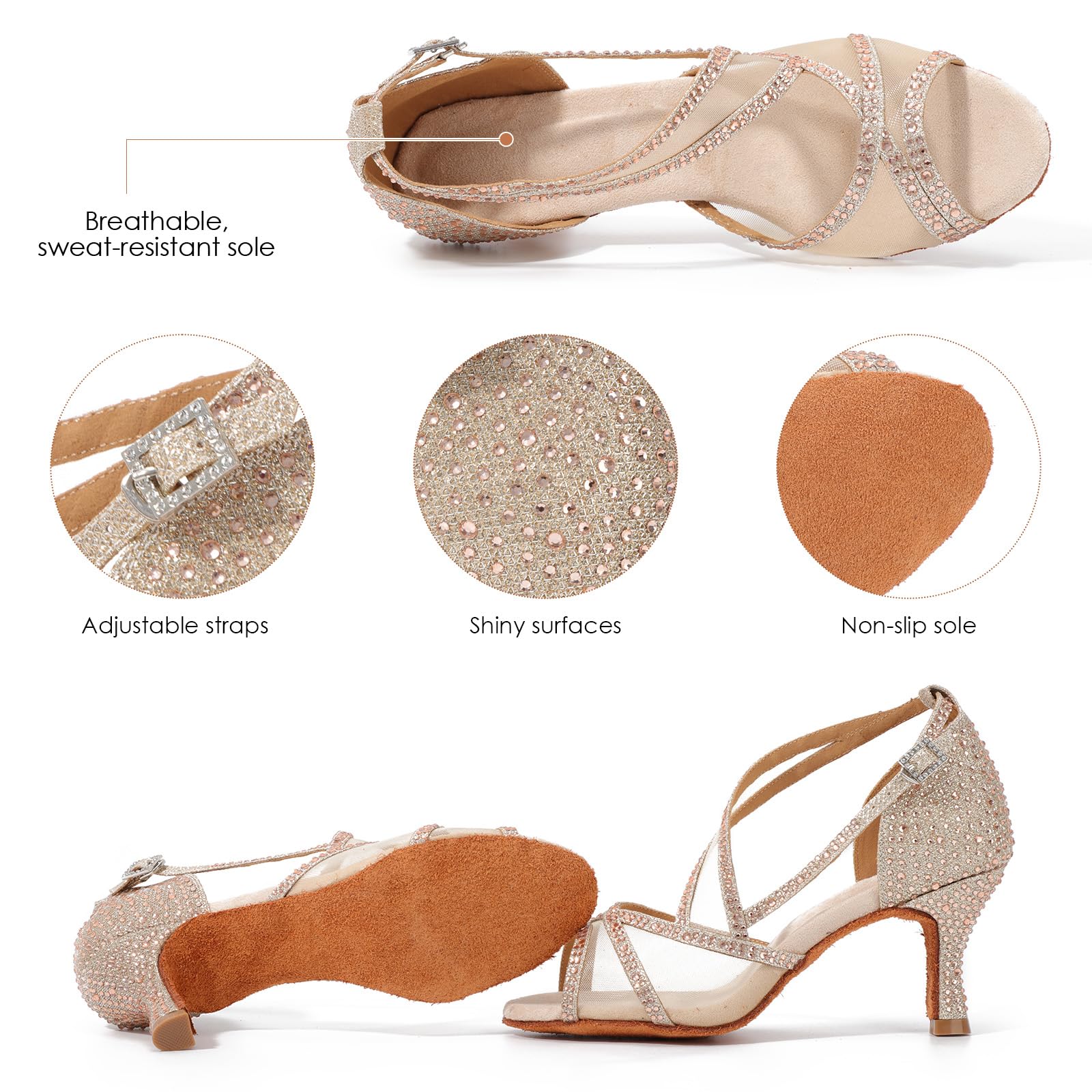 PedreríA Zapatos de Baile Latino para Mujer Salsa SalóN Tango Moderna Bachata Zapatos