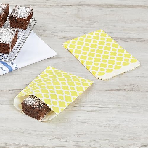 Miniatura 3 de Restaurantware Bolsas de galletas de 7 x 5 pulgadas, 100 bolsas de papel biodegradable, para regalo, para fiestas, bolsas de dulces, color amarillo