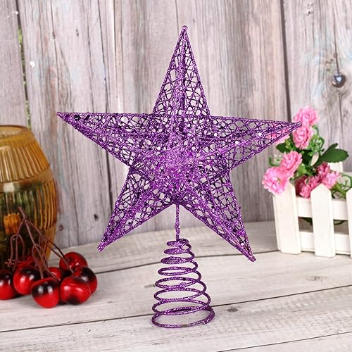 Miniatura 6 de BinaryABC Christmas Tree Topper Star,Glittering Christmas Tree Decoration Ornaments,20cm (Silver)