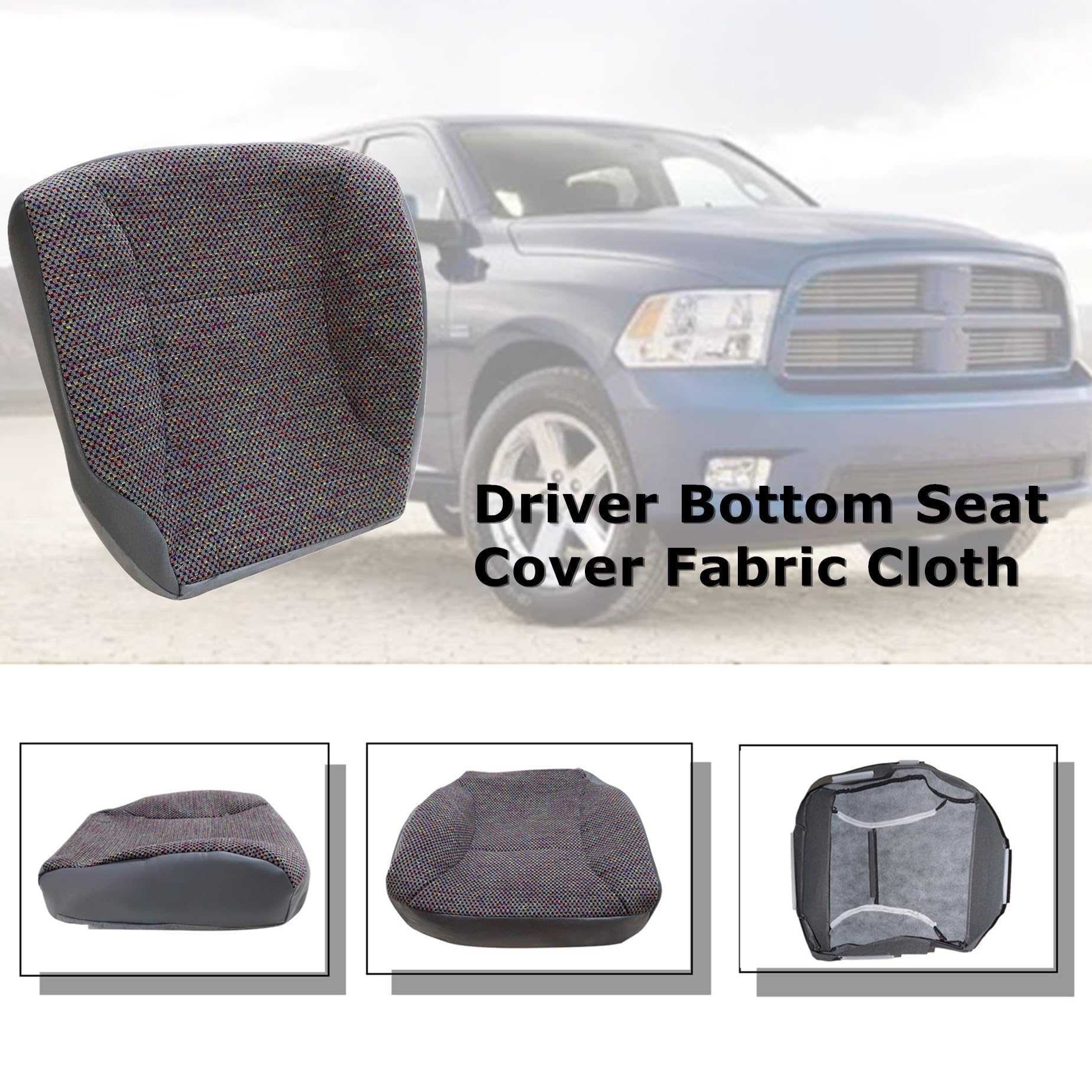 Dodge Ram 1500/2500 Seat Covers Bottom Only - Leather Medium Slate Gray For 2006-2009 SLT Models