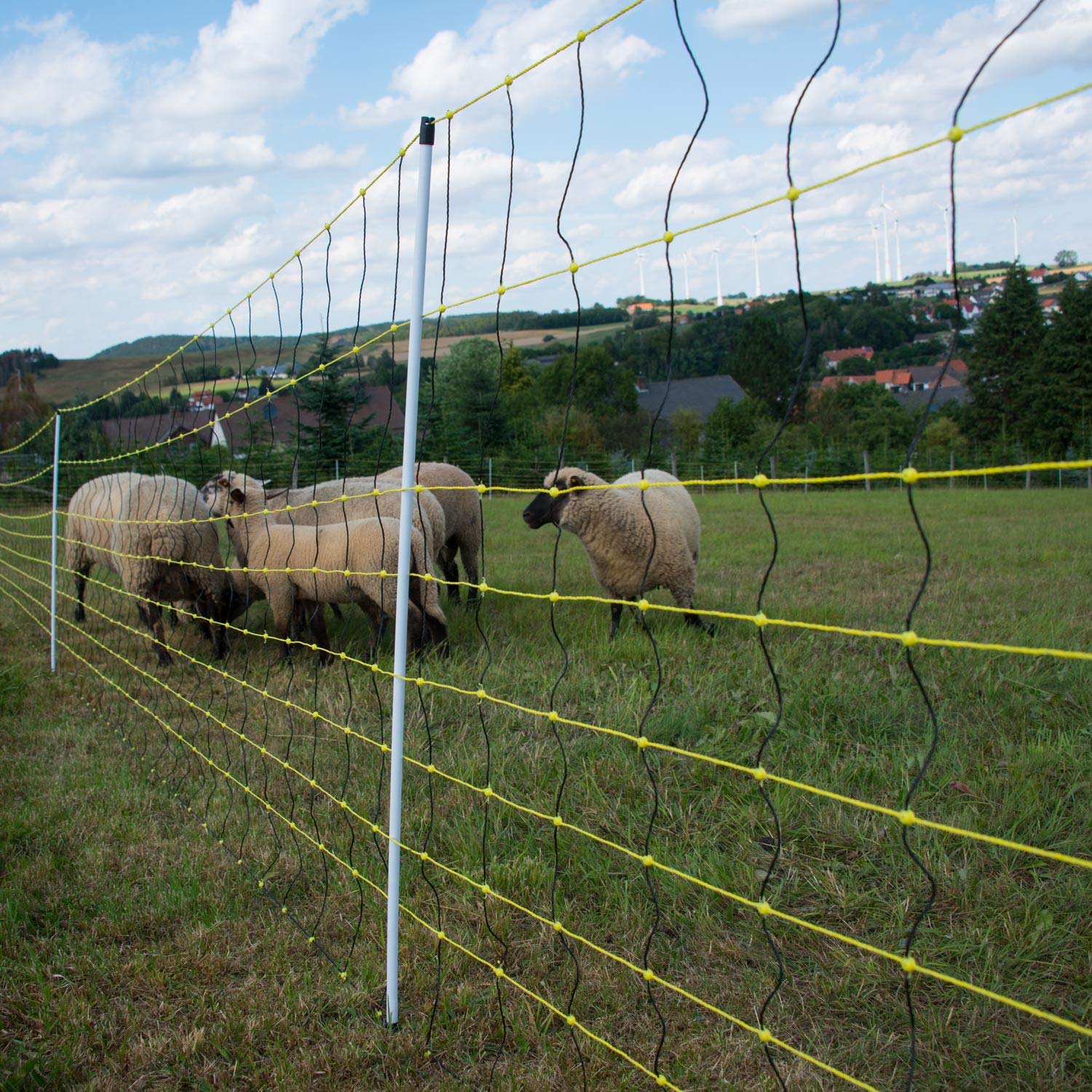 Recinzione Per Pecore Horizont StrongLine 50m - Rete Elettrificabile 90cm Con 14 Pali In Fibra Di Vetro - Foto 8