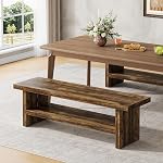 2 Banc d'entrée de gamme, 47.24" Banc de chaussures, sac de chaussures rustique, banc de rangement en bois pour entrée Hallway Chambre à coucher, montage facile, brun rustique