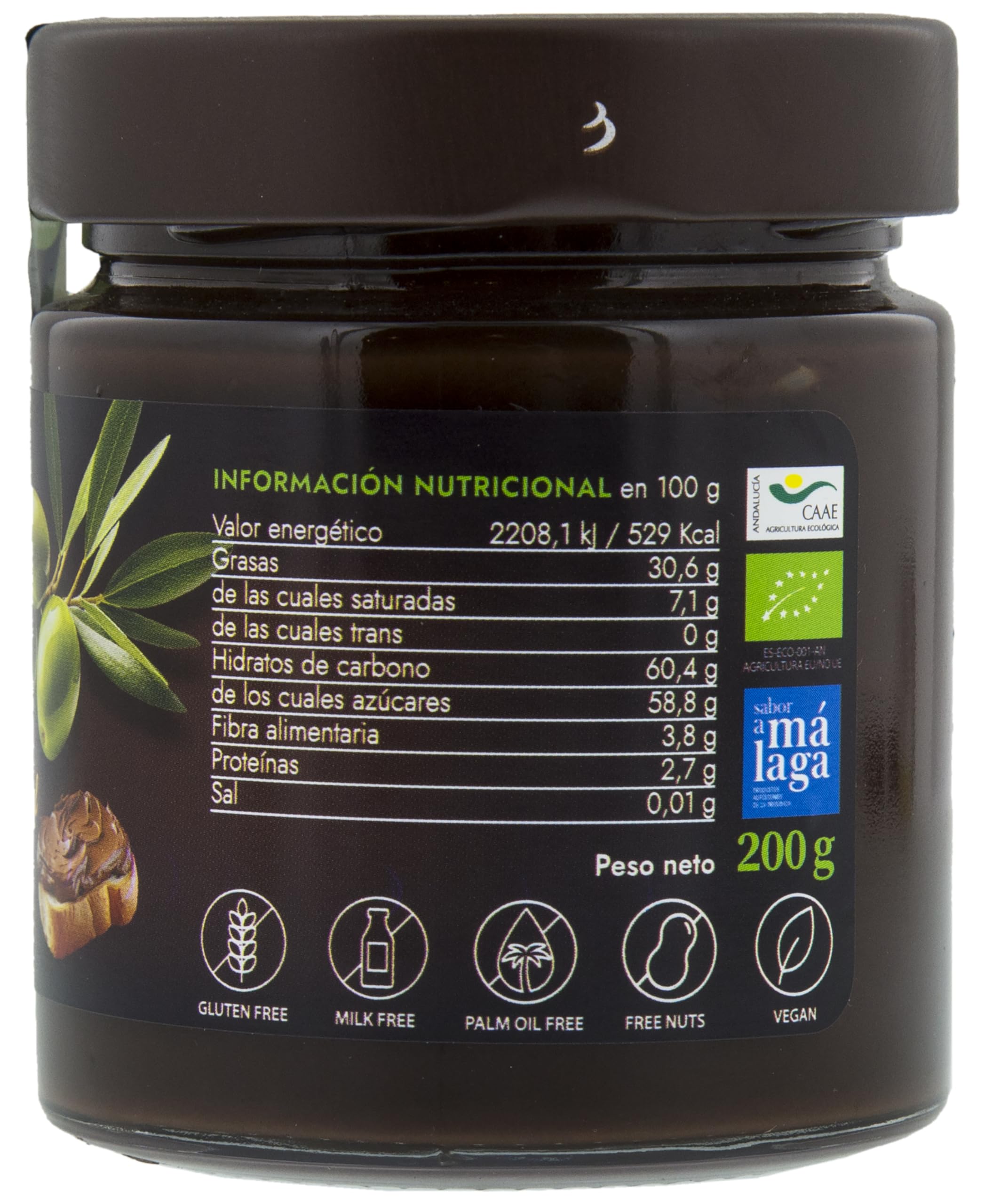 Biochoc - Pack 5 Biochoc Original - Crema de cacao para untar con Aceite de Oliva Virgen Extra Ecológico - Vegana - Sin Gluten - Sin Leche - Sin Grasa de Palma