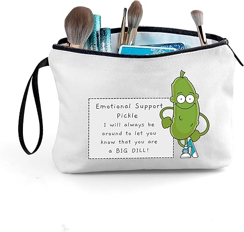 Miniatura 6 de KONSOM Regalos de pepinillos, regalos para amigas, regalos inspiradores para mujeres, bolsa de cosméticos con espejo, regalos lindos para mujeres,