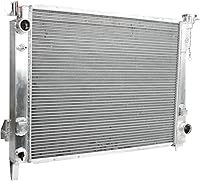 Vista 54 de 26mm AA5052 Kit de radiador de aluminio+cubierta de ventilador+relé de ventilador de termostato Compatible con 1984-2001 J-eep Cherokee XJ Comanche