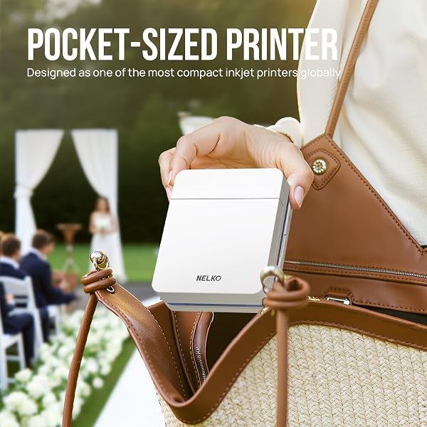 Nelko Photo Printer, PP01 Color Portable Mini Photo Printer, Instant Smartphone Inkjet Sticker Printer, Sticky-Back Photos, for iOS & Android, Picture Printer for Christmas, Fun Editing App, White - 4