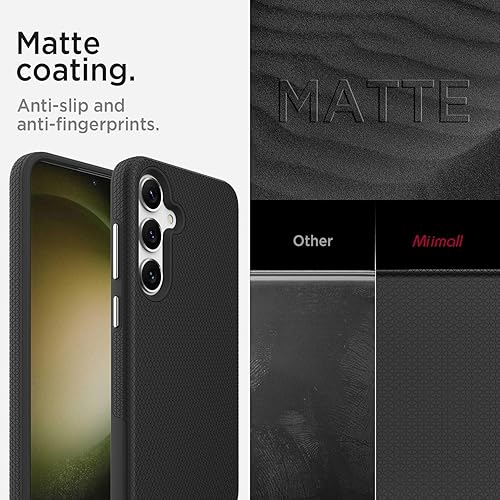 Miniatura 4 de Miimall Funda delgada para Samsung Galaxy S24 mate, doble capa de policarbonato resistente y TPU 10 pies a prueba de caídas militares antideslizante