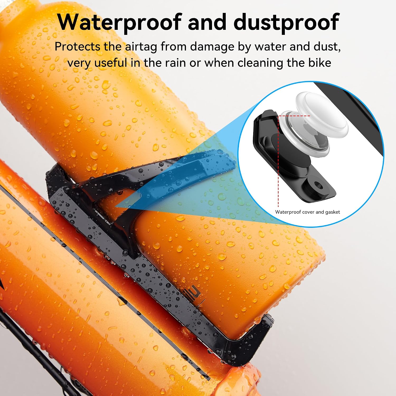 DDJ Bike Water Bottle Holder for Apple AirTag 1st & 2nd Generation Mount Hidden, Waterproof, Anti-Theft, Bicycle Bottle Cages with Safety Screw Tool, Universal Drink Cup Holder for Road MTB Bikes