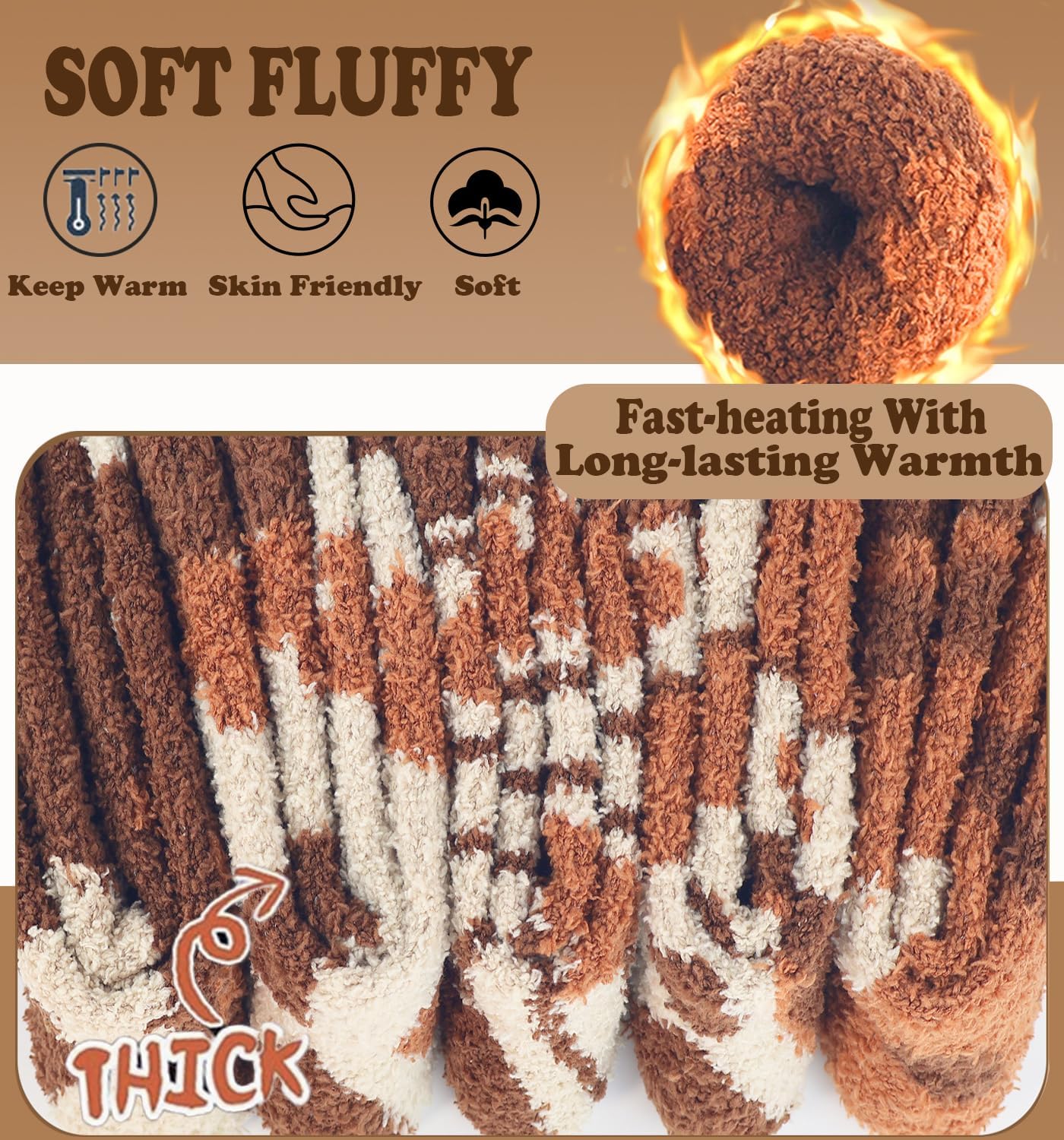 Fuzzy Socks for Women, Cozy Warm Fluffy Slipper Socks Plush Winter Socks for Gifts & Stocking Stuffers, No Shedding - Image 4