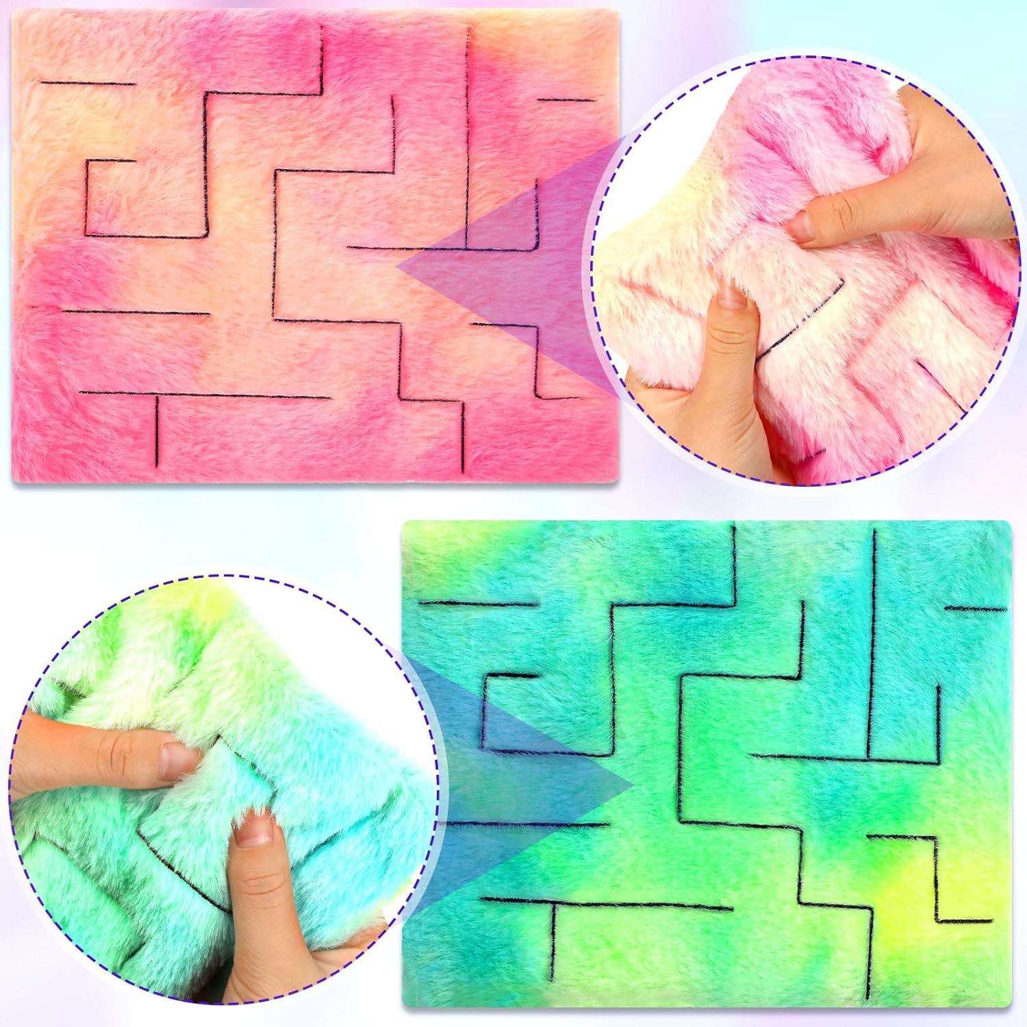 Frienda 2 Pack Marble Maze Mat Fidget Tactile Sensory Toys Stress Relief Toys Relief Anxiety Calming Mats for School Classroom Reduce Stress Anxiety Improve Focus(Classic Style,8.7 x 6.3 Inch)