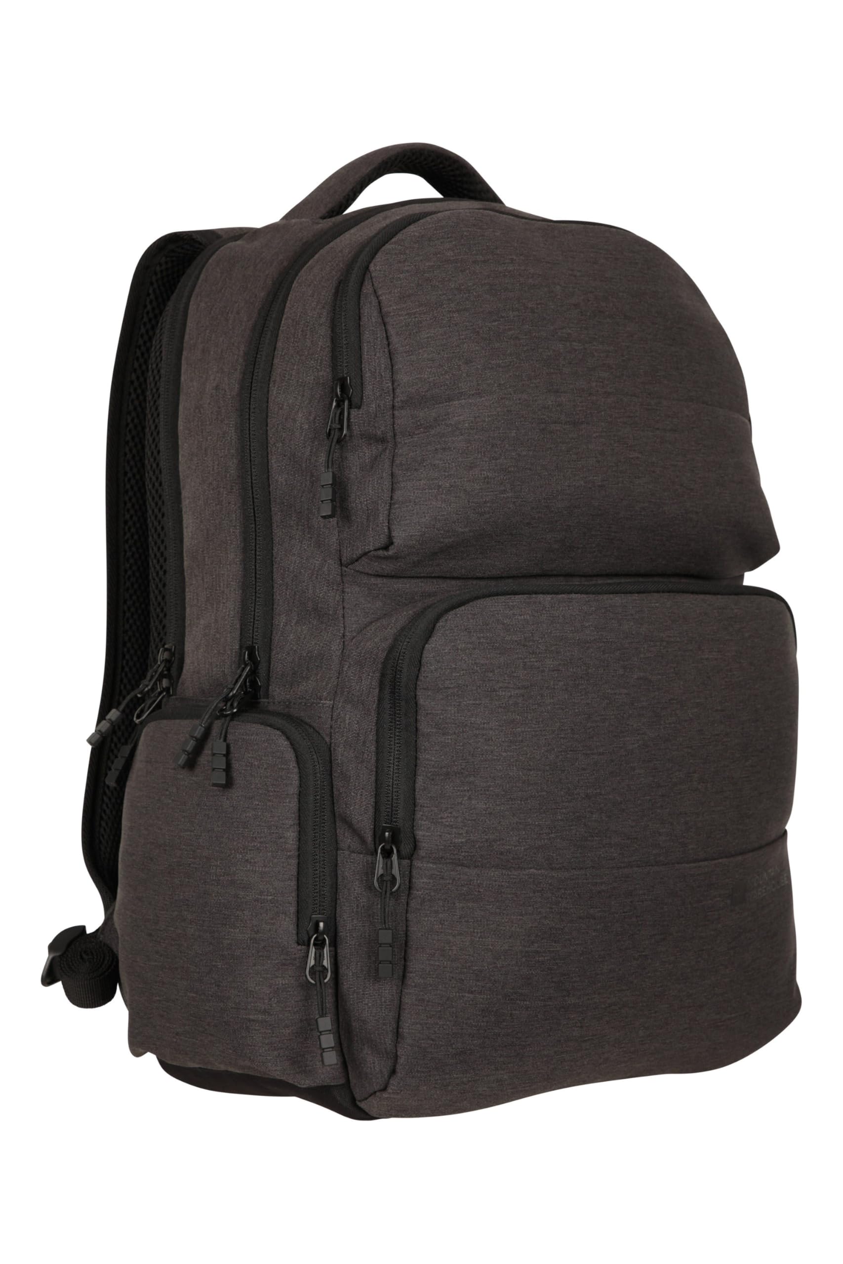 Mountain Warehouse Commuter Rucksack 30 L – Tagesrucksack mit großem Fassungsvermögen Laptop-Tasche, RFID-Reißverschlusstaschen Flaschentasche – Ganzjahres Camping Grau EIN