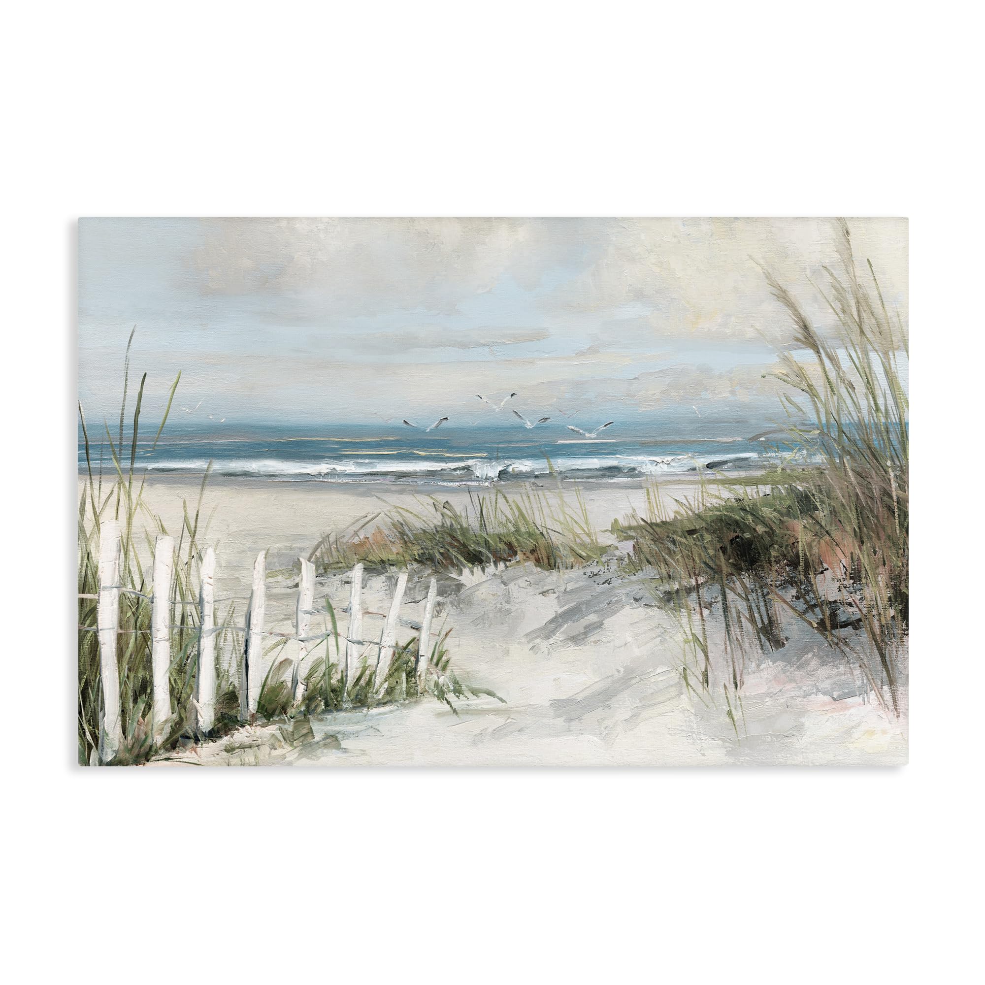 Coastal Dunes Weathered Fence, 24 x 36 Inch Canvas Wall Art