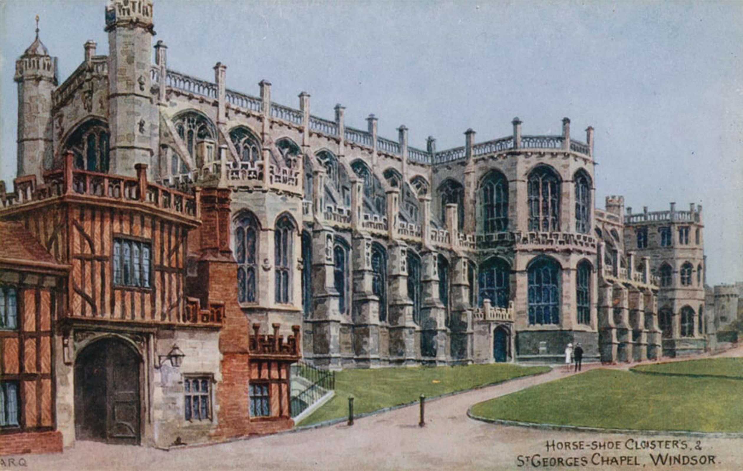 ARTXLXXBN Famous Print Painting Colorful Art Print Horse shoe Cloisters and St Georges Chapel Windsor by Alfred Robert Quinton Canvas Art Decorations for Home Decor 60x90cm