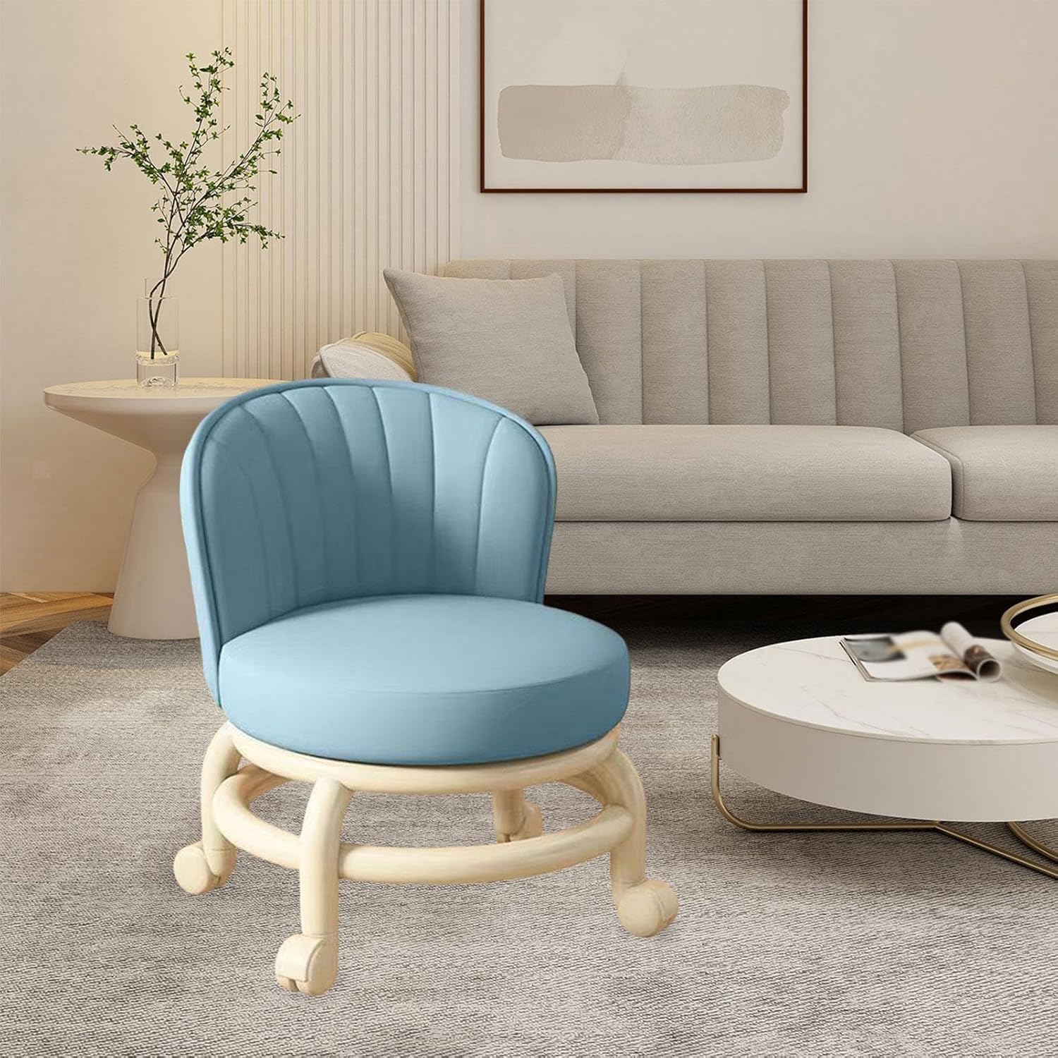 Pedicure Stool with Back Support Foot Stools Small Round Back Support Stool with Wheels Rolling Stool with Backrest Foot Stool for Living Room Perfect for Massage/Tattoo/Shop (Blue) Pedicure Stool with Back Support Foot Stools Small Round Back Support Stool with Wheels Rolling Stool with Backrest Foot Stool for Living Room Perfect for Massage/Tattoo/Shop (Blue)