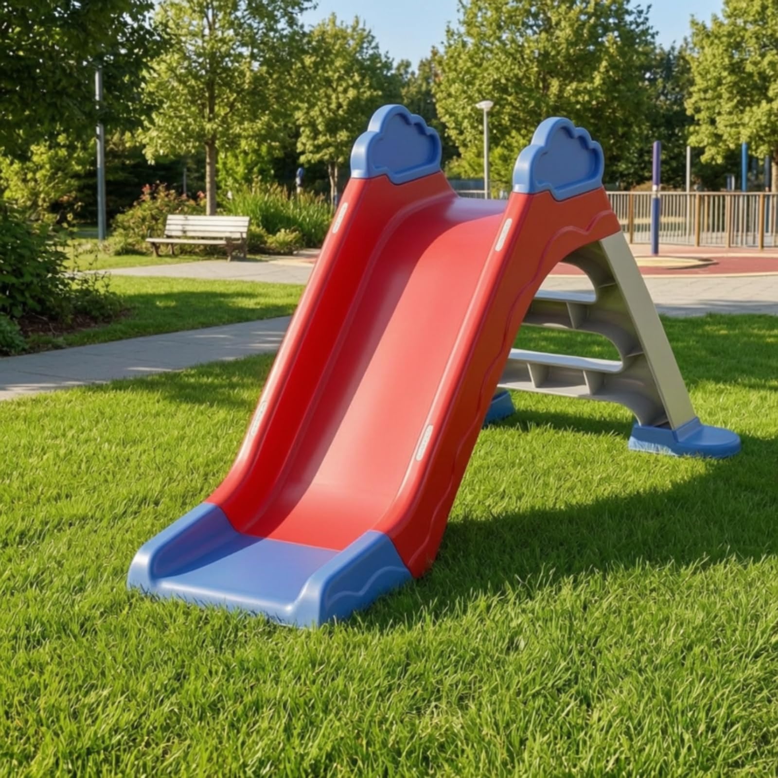 Tobogán Infantil con Rociador Resistente Tobogán Plástico con Escalera Compacto Juguete para Niños, Piscina, Color to 3, Style to 3