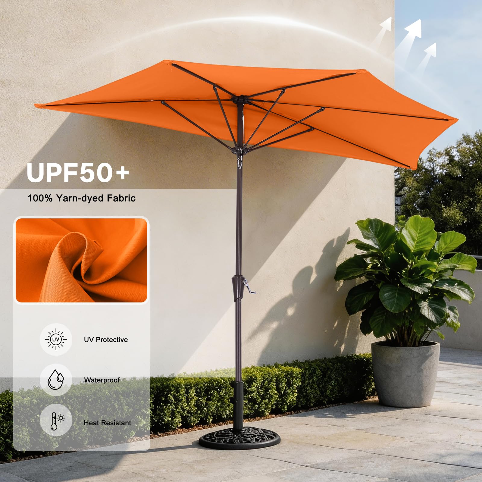 Amazon.com : ABCCANOPY Patio Umbrella 11FT - Outdoor Half Umbrellas for  Patio, Backyard, Garden, Deck (Orange) : Patio, Lawn & Garden