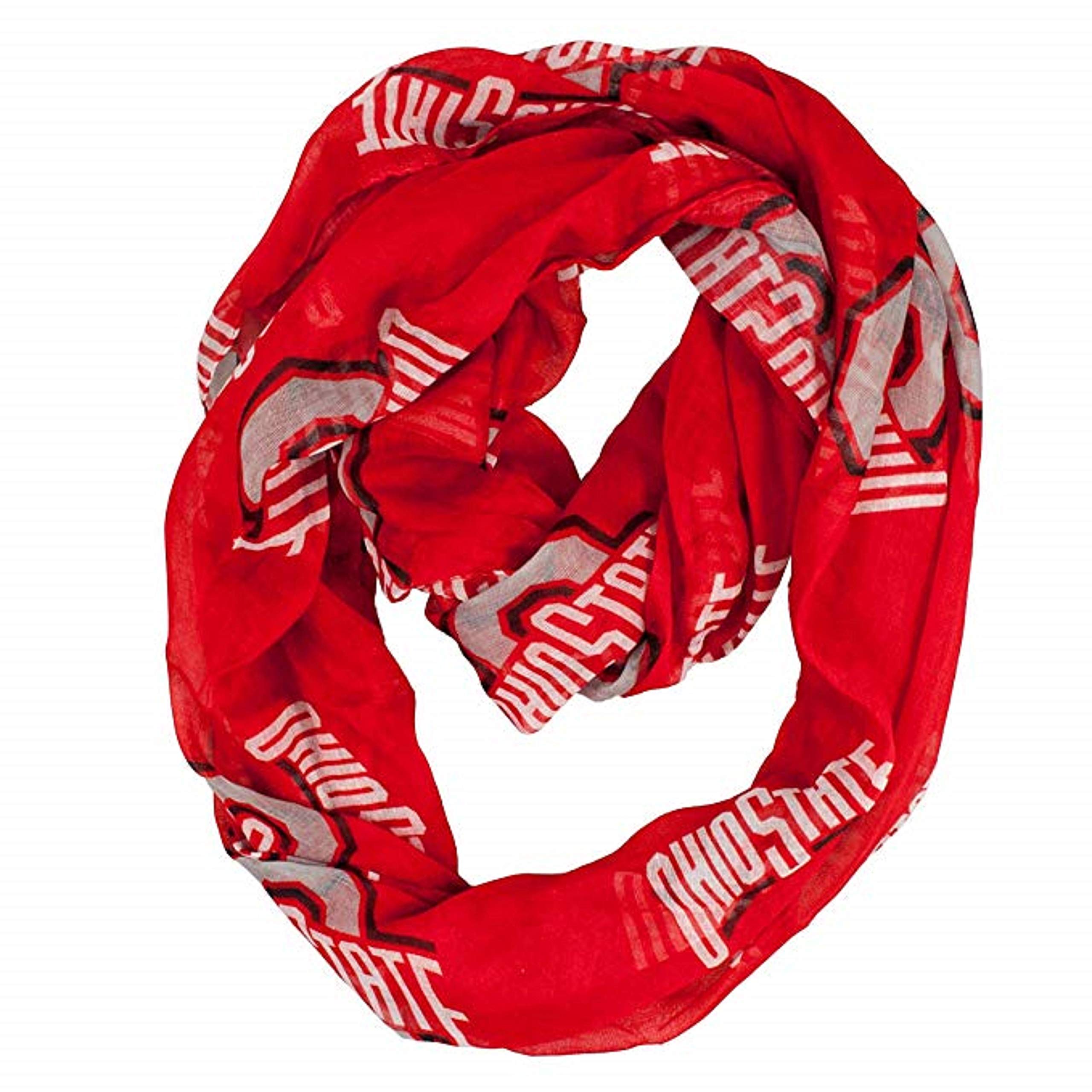 Little Earth Productions Littlearth womens NCAA Ohio State Buckeyes Sheer Infinity Scarf, Team Color, One Size